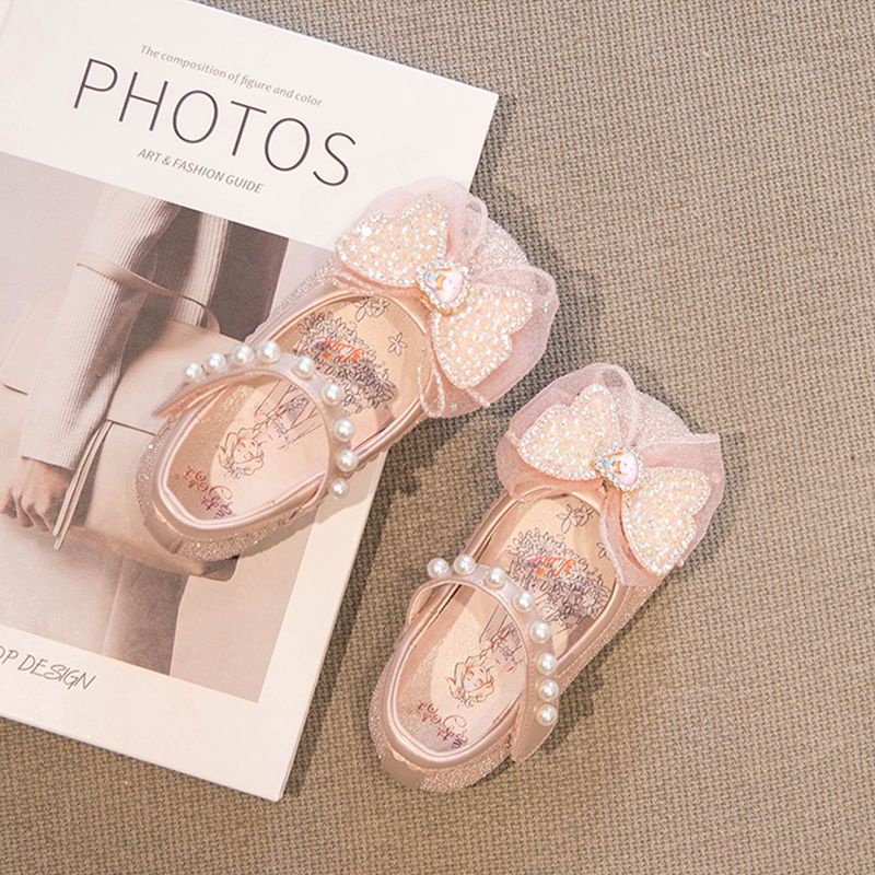 Giày Búp Bê Đế Mềm Đính Đá Xinh Xắn Hợp Thời Trang Hè 2022 Cho Bé Gái