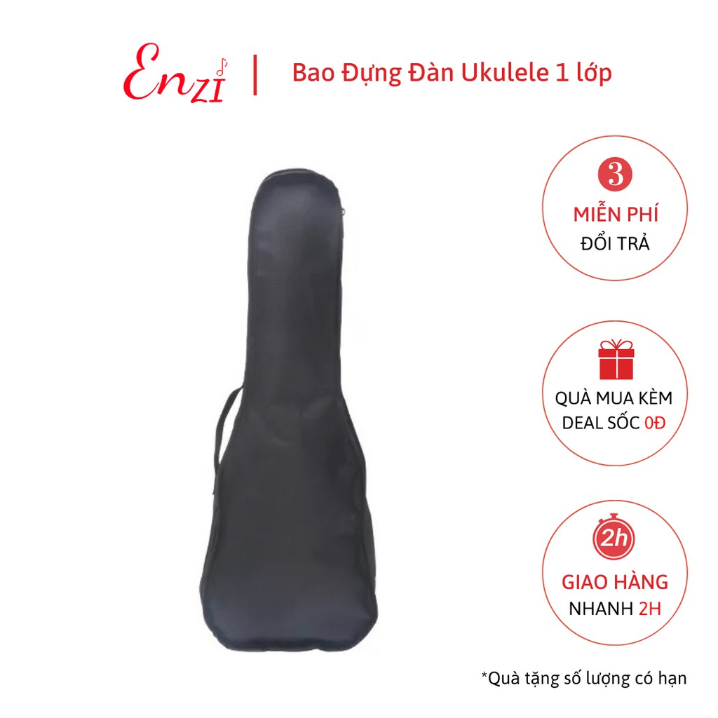 Bao đàn ukulele loại dày 3 lớp bền đẹp chống thấm nước và bao 1 lớp chất lượng cho đàn 21 23 26 inch Enzi