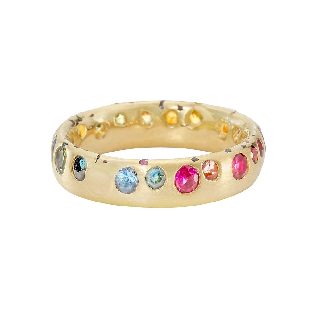 Nhẫn mạ vàng 18k đính đá zircon đơn giản cá tính