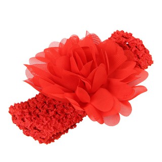 Băng đô cài tóc phối hoa cho bé gái ( màu đỏ )