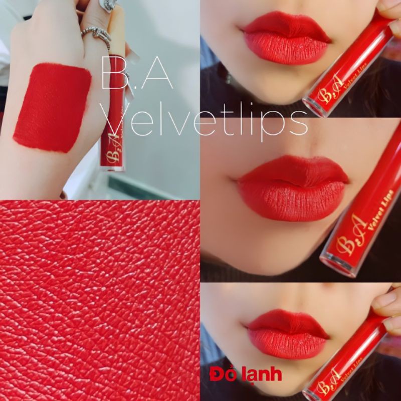 [ Đỏ Lạnh ] son hữu cơ không chì B.A lipstick tặng kèm ủ môi thảo mộc | BigBuy360 - bigbuy360.vn