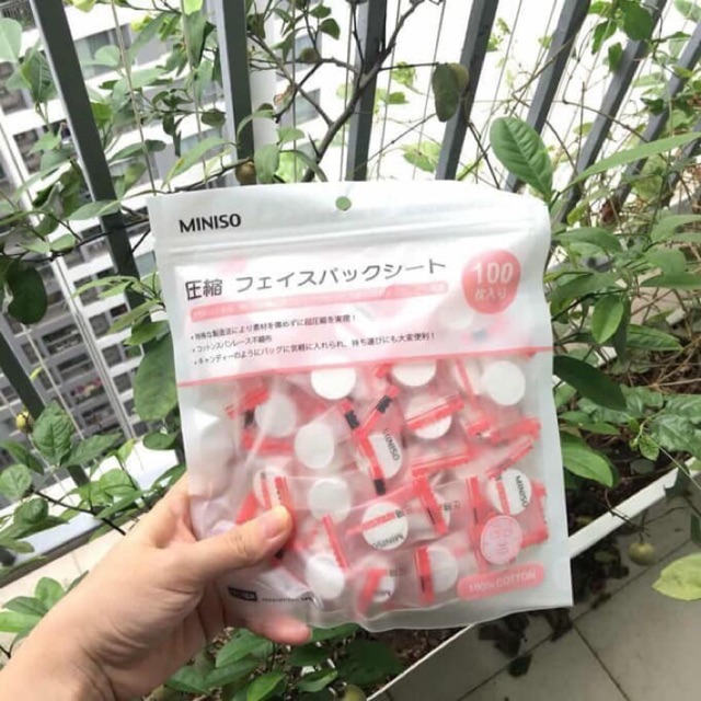 Mặt nạ giấy nén Miniso gói từ 95 - 100 viên Nhật Bản HONGMOON98 SHOP