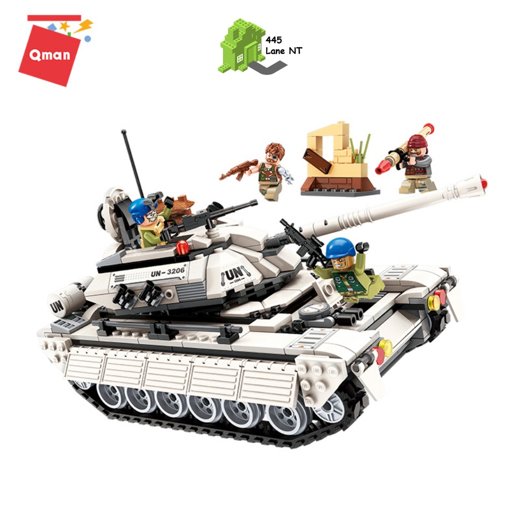 Đồ Chơi Lắp Ráp Qman 3206 Xe Tank Quân Sự Tấn Công 430 Chi Tiết 4 Minifigures Cho Trẻ Từ 6 Tuổi