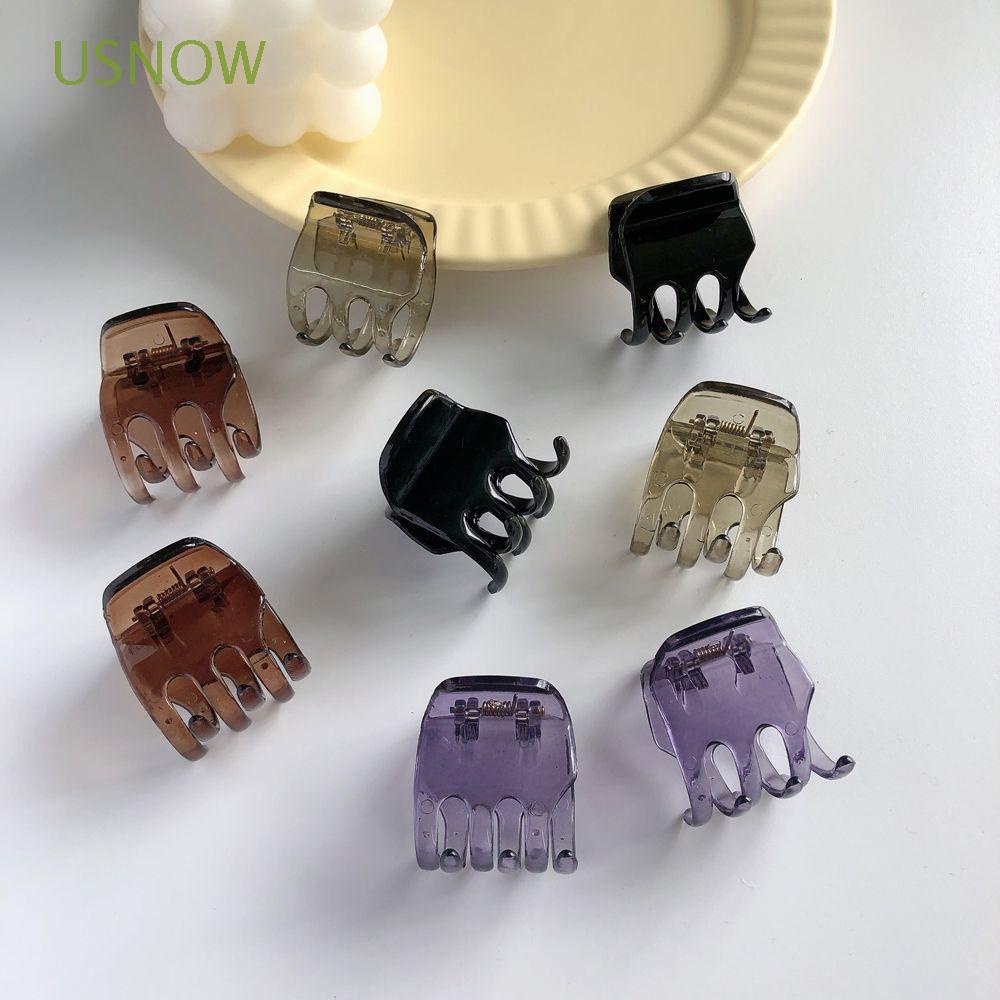 Kẹp Tóc Acrylic Trong Suốt Màu Trơn Phong Cách Hàn Quốc Thanh Lịch Cho Nữ