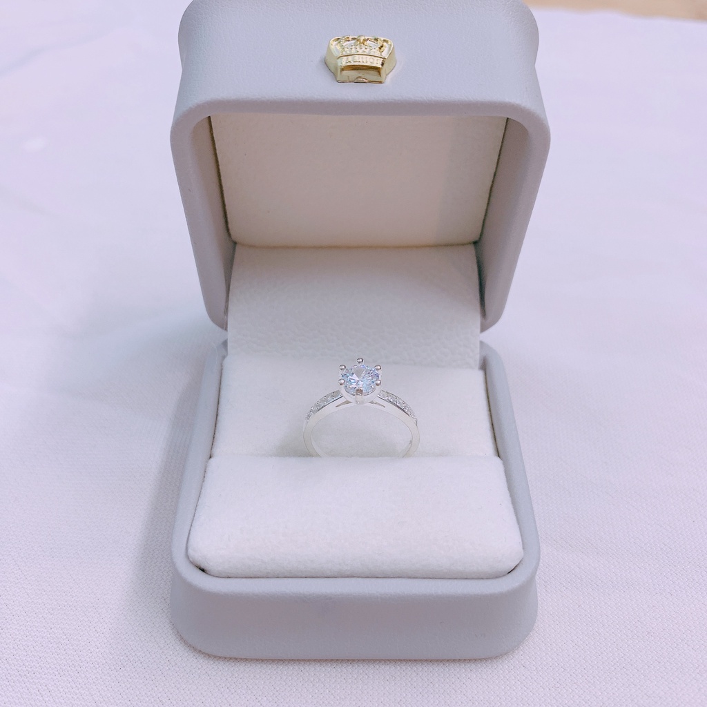 Nhẫn bạc ta nữ đính đá sáu chấu cạnh đá tinh xảo sang chảnh - Kho sỉ bạc Nhất Linh