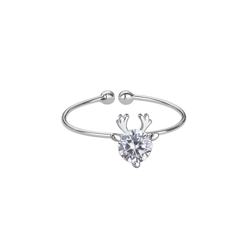 Nhẫn Đeo Ngón Tay Đính Đá Zircon Nhỏ Dễ Thương Phong Cách Hàn Quốc Nhật Bản Cho Nữ