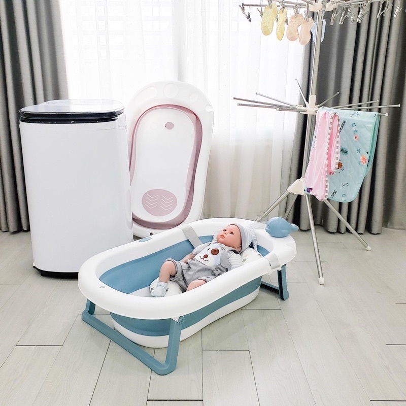 Chậu tắm gấp gọn kèm phao