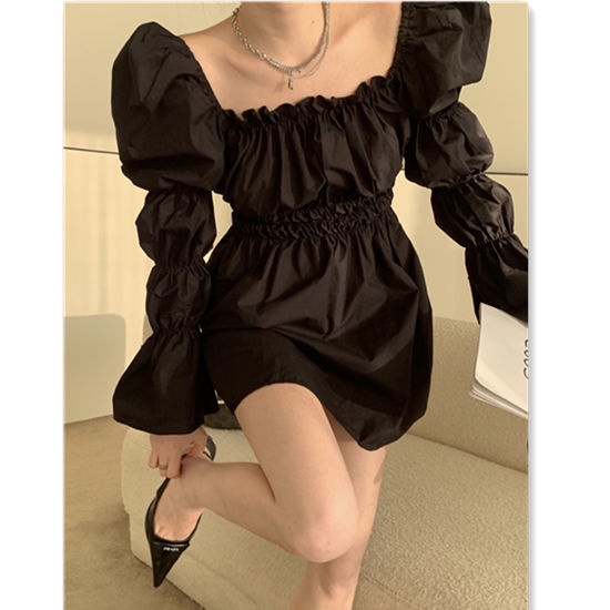 COZOK Đầm Dài Tay Hở Vai Form Ôm Kiểu Dáng Quyến Rũ