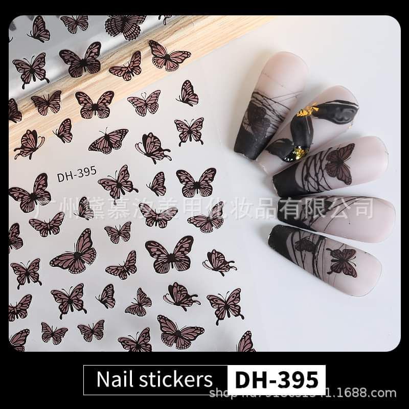 STICKER DÁN MÓNG MẪU BƯỚM REN