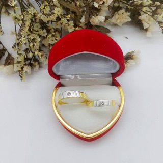 Nhẫn đôi bạc xi vàng