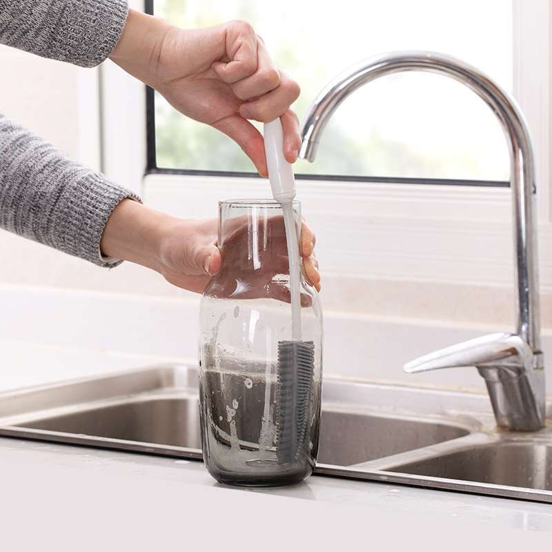 Bàn Chải Silicone Cán Dài Vệ Sinh Bình Nước/Bình Nước