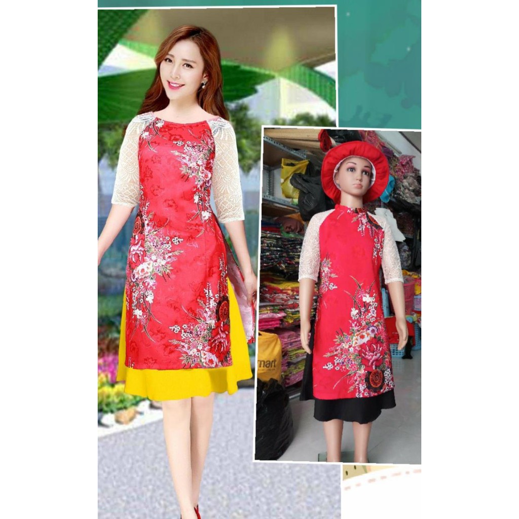 áo dài cách tân mẹ và bé