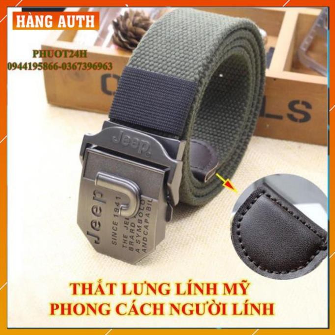 [FreeShip – hàng Auth] Thắt Lưng Nam LÍNH Mỹ JEEP Cao Cấp - Dây Nịt Nam Quân Đội Vải Bố Đẹp