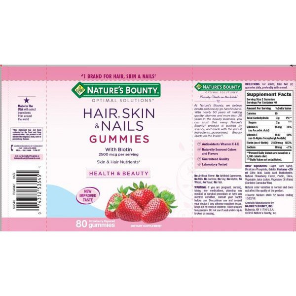 kẹo mọc tóc,dep da, móng Hair Skin Nail Nature's Bounty 80 viên - HÀNG CHUẨN | BigBuy360 - bigbuy360.vn