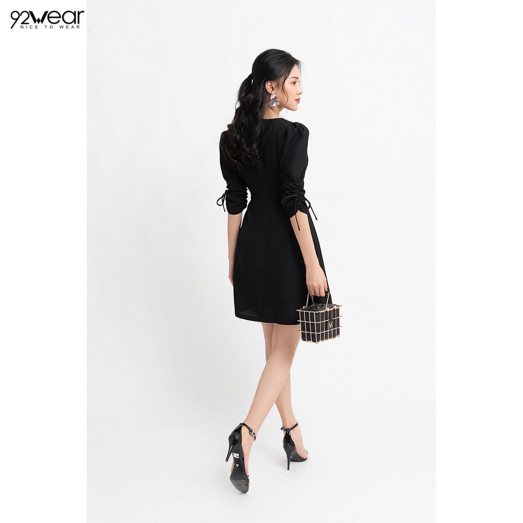 Đầm váy nữ công sở 92WEAR 2 MÀU, dáng xòe xếp ly DEW0835 | BigBuy360 - bigbuy360.vn