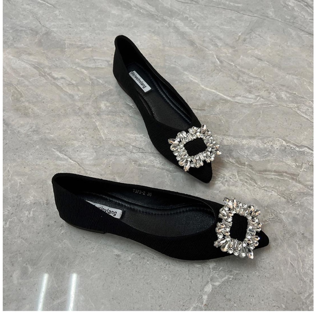 Giày Búp Bê Da Lộn Mũi Nhọn Đế Bằng Dễ Phối Đồ Thời Trang Xuân Thu 2022 Size 33-48 Cho Nữ