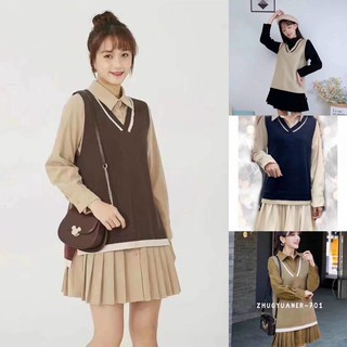 Set gile len váy sơ mi chân xếp ly