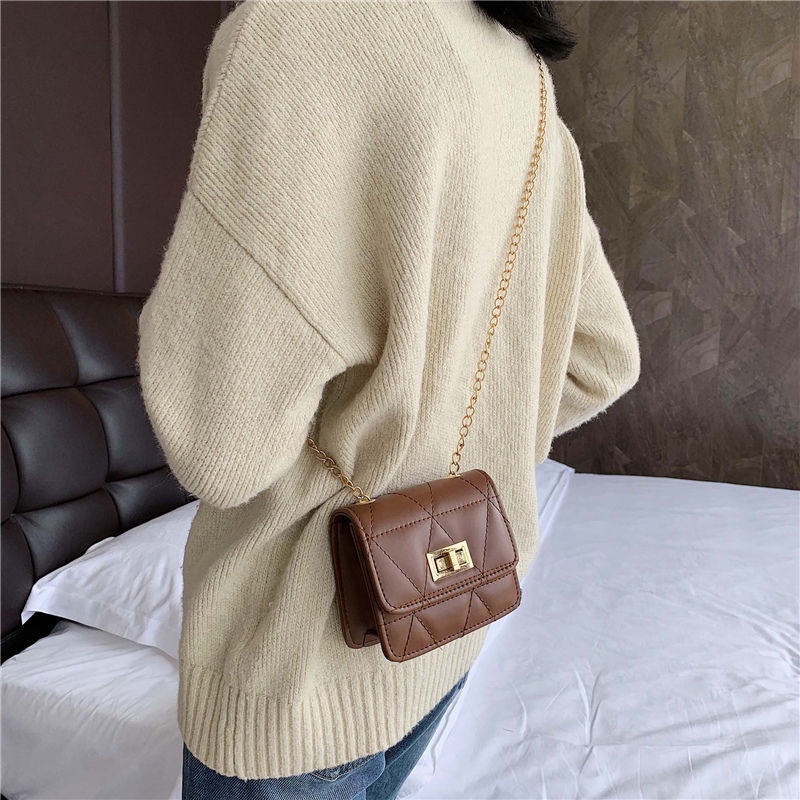 Túi mini dây xích thời trang túi vuông đeo chéo túi trám