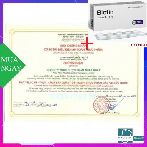 Combo Biotin 5mg+ Men vi sinh Bio vigor nhất nhất