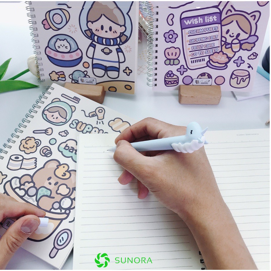 Sổ Tay A5 Gáy Xoắn Giấy Đẹp Kẻ Ngang 120 Trang Notebook Dễ Thương