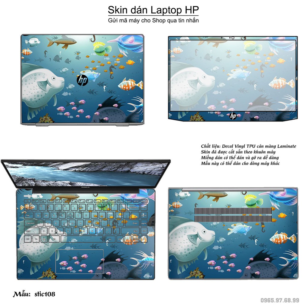 Skin dán Laptop HP in hình Hoa văn sticker _nhiều mẫu 18 (inbox mã máy cho Shop)