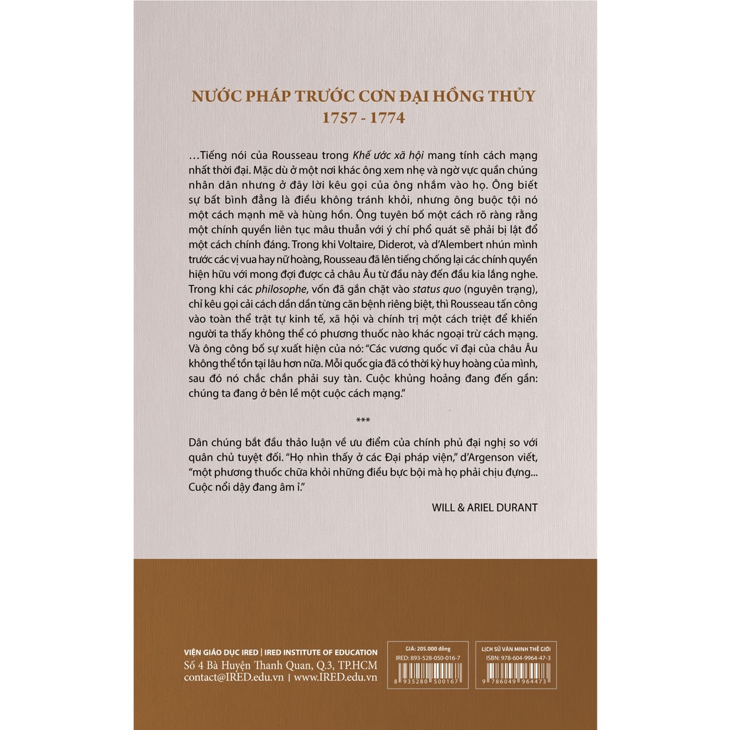 Sách Lịch Sử Văn Minh Thế Giới - Phần X: Rousseau Và Cách Mạng - Tập 1: Nước Pháp Trước Cơn Đại Hồng Thủy