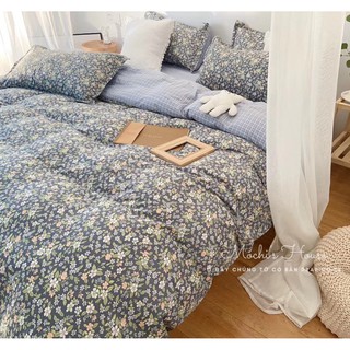 [VẢI SIÊU ĐẸP - CÓ VIDEO] BỘ CHĂN GA GỐI POLY COTON HOA NHÍ VINTAGE DRAP GIƯỜNG