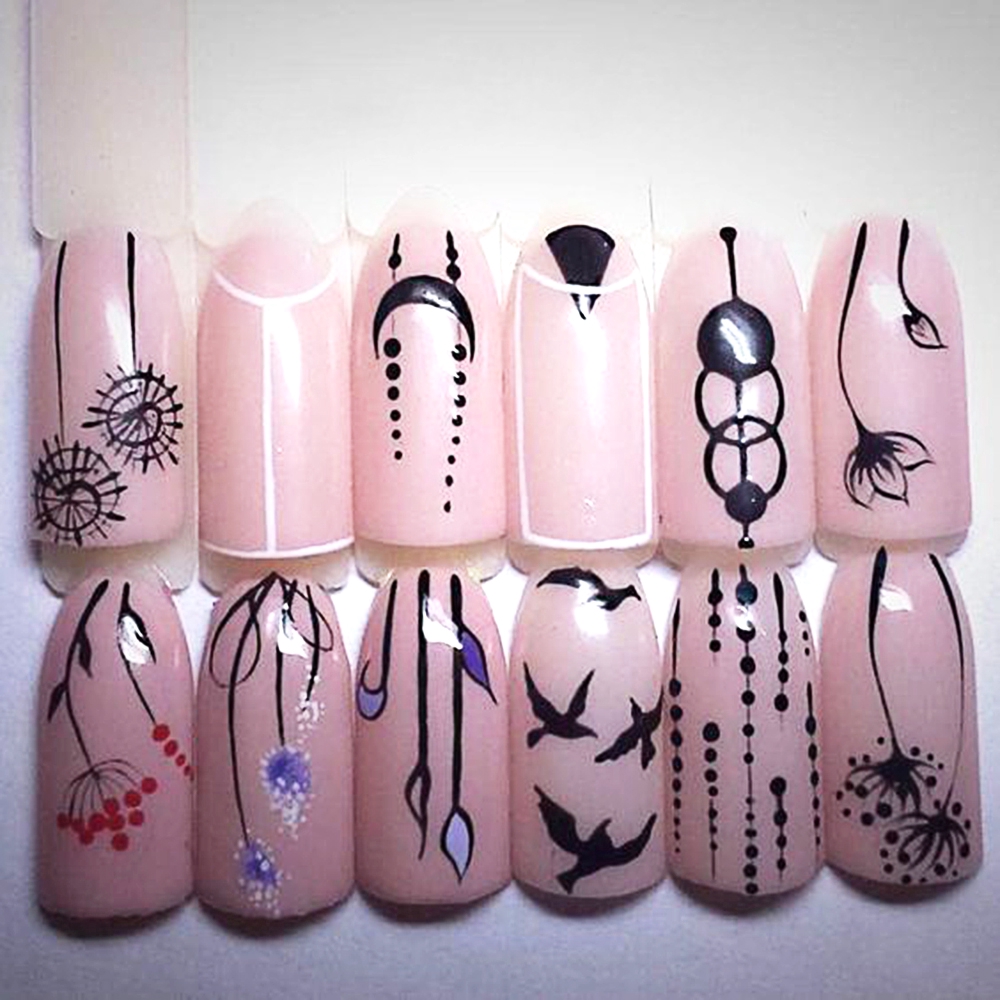 1 Nhãn Dán Trang Trí Móng Tay Họa Tiết Hoa