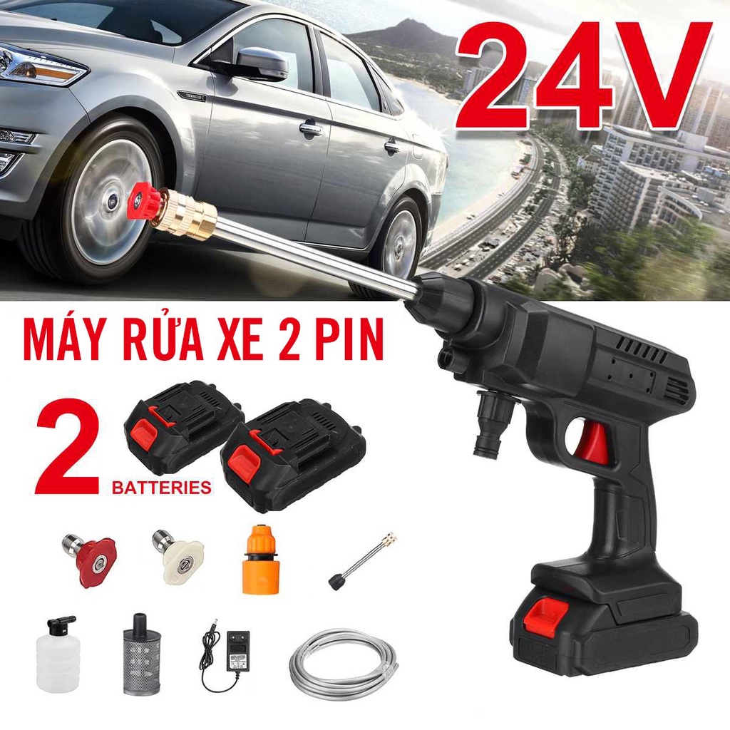 Máy rửa xe XCORT dùng pin 24V bảo hành hãng 12 tháng