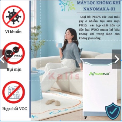Máy Lọc Không Khí NANOMAX A-01,Bộ Lọc HEPA 4 Lớp Lọc Bụi Mịn