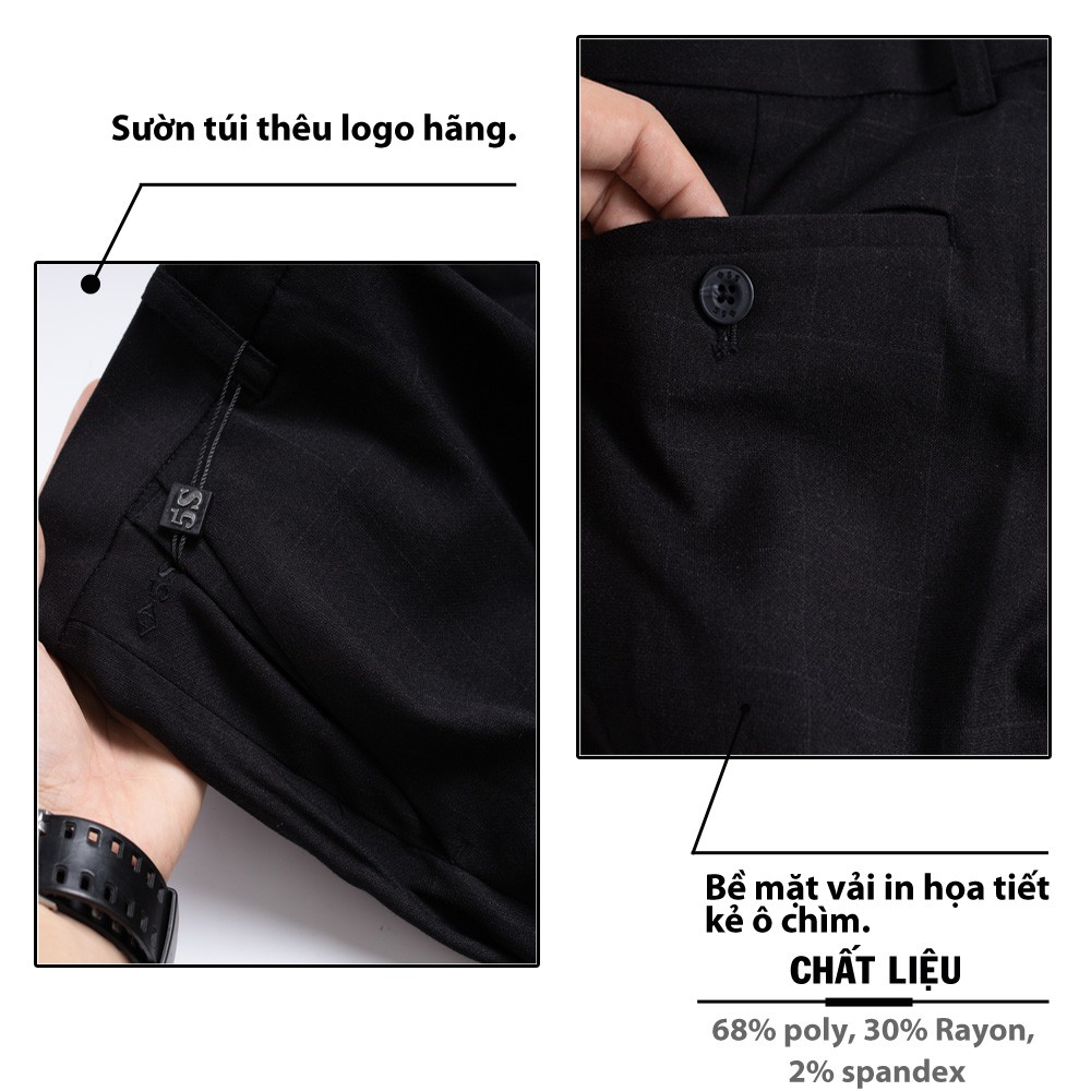 Quần Tây Nam 5S Họa Tiết Kẻ Caro Màu Tím Than, Dáng Ôm Vừa, Chất Liệu Ít Nhăn, Thoáng Mát, Thấm Hút Tốt (QAU0401S1TTT) | BigBuy360 - bigbuy360.vn