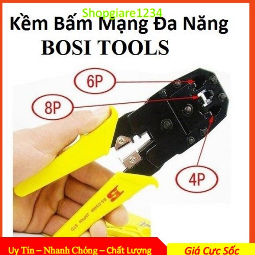 Kềm bấm đầu dây mạng BOSI - Cắt, Tuốt Dây mạng - Dụng cụ sữa chữa các đồ vật thông dụng