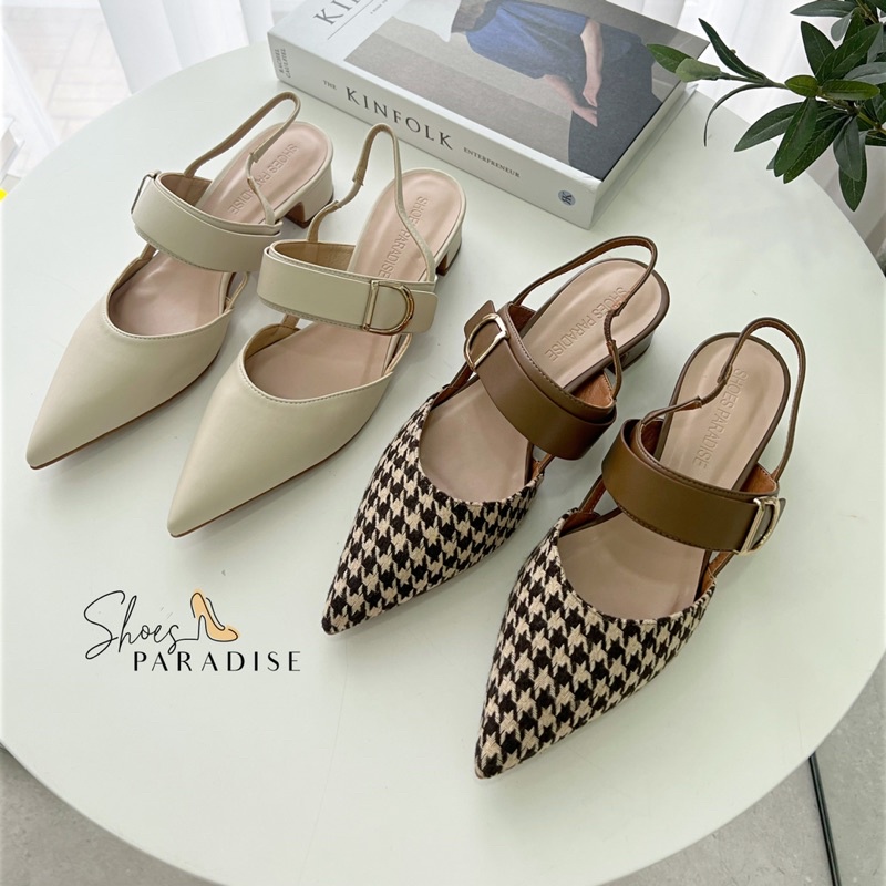 Giày cao gót bít mũi nữ 3p giày đẹp mũi nhọn khóa SHOES PARADISE BBXK19