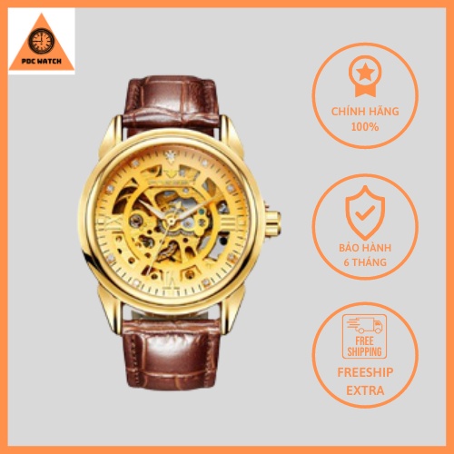 [Hàng Cao Cấp+Bảo Hành 6 Tháng] Đồng Hồ Nam Lộ Máy Cơ  Dây Kim Loại Đúc  Chống Nước- A16 - PDC WATCH