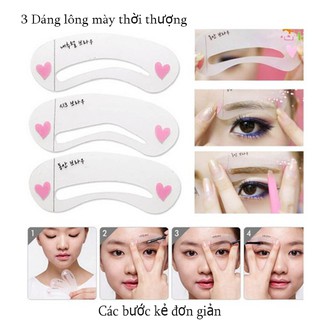 Bộ 3 khuôn kẻ lông mày tự nhiên đẹp -00079