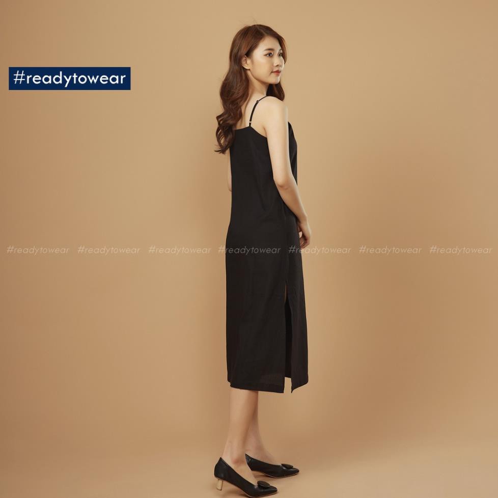 Đầm 2 dây xuông maxi - Váy hai dây dài suông xẻ tà hai bên - linen camisole dress D01  ྇