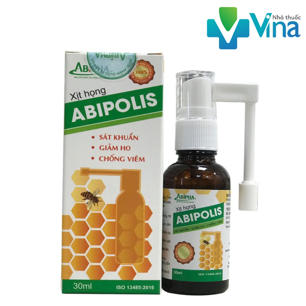 Xịt họng Abipolis – Keo ong kháng khuẩn, giảm ho, chống viêm