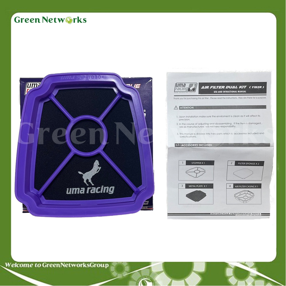 Lọc gió Uma Racing chính hãng cho xe Exciter 150 bằng thép không gỉ của Uma Racing Malaysia - Greennetworks