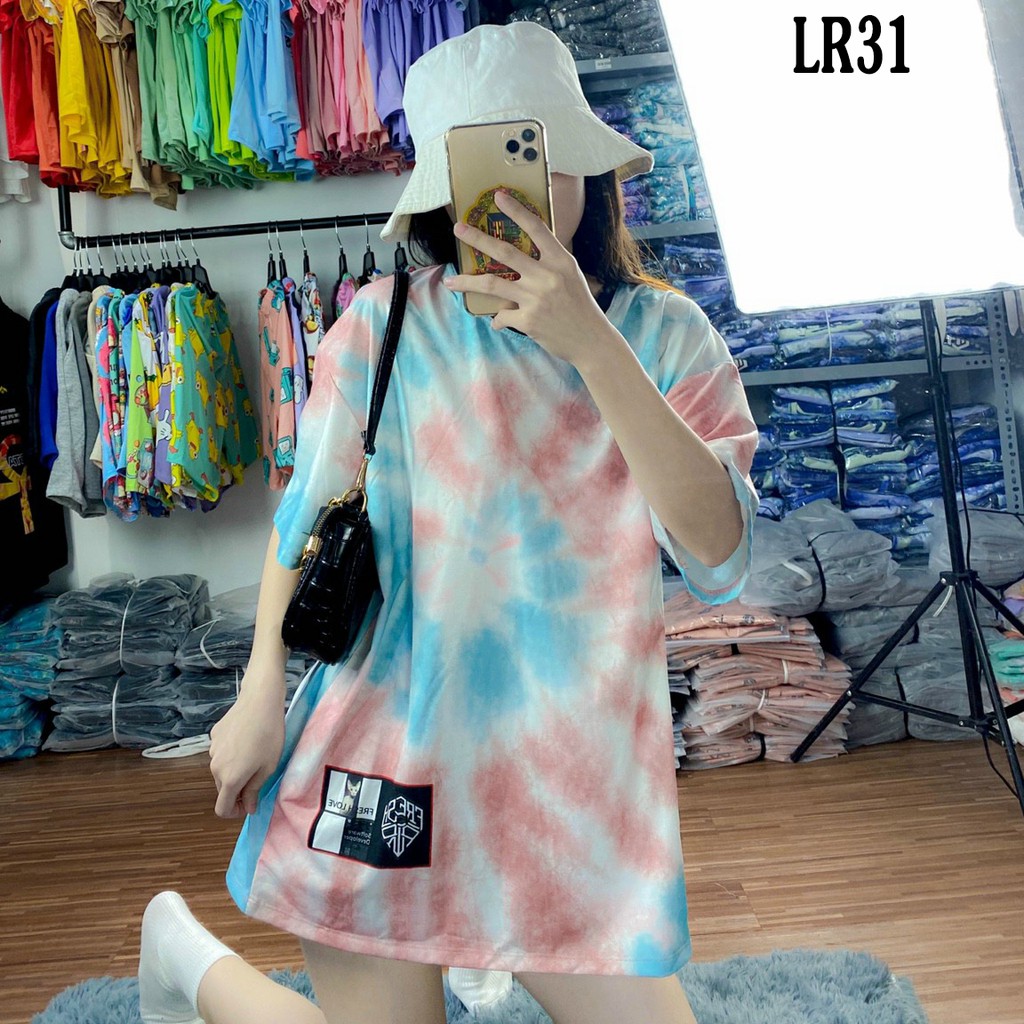 Áo thun loang màu 𝑭𝒓𝒆𝒆𝒔𝒉𝒊𝒑 Áo phông unisex LR31 vải cotton xượt poli co giãn thấm hút tốt, không xù lông