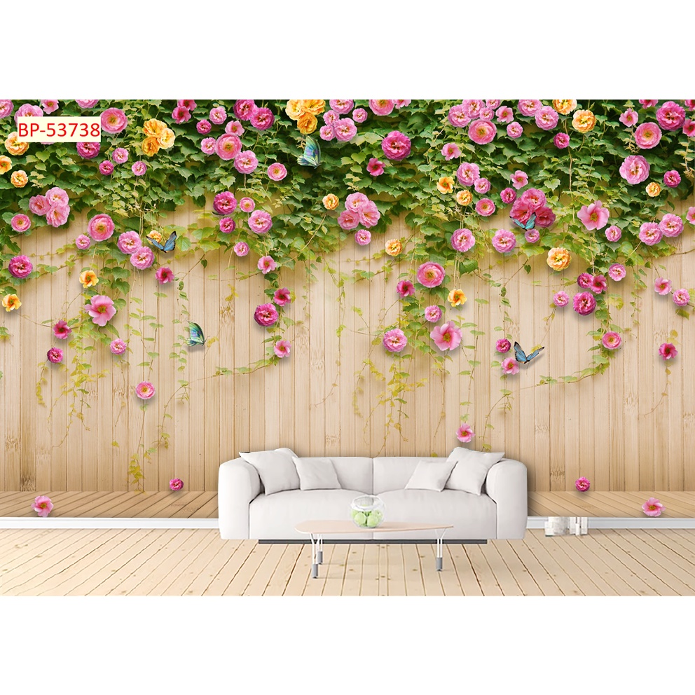 Bức Tranh Tường Hoa Leo Dán Tường Vải Lụa Trang Trí Giá Rẻ Cao Cấp MS 30115