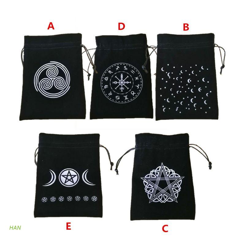 Túi Đựng Thẻ Bài Tarot Xúc Xắc Bằng Nhung Hình Ngôi Sao Cung Hoàng Đạo
