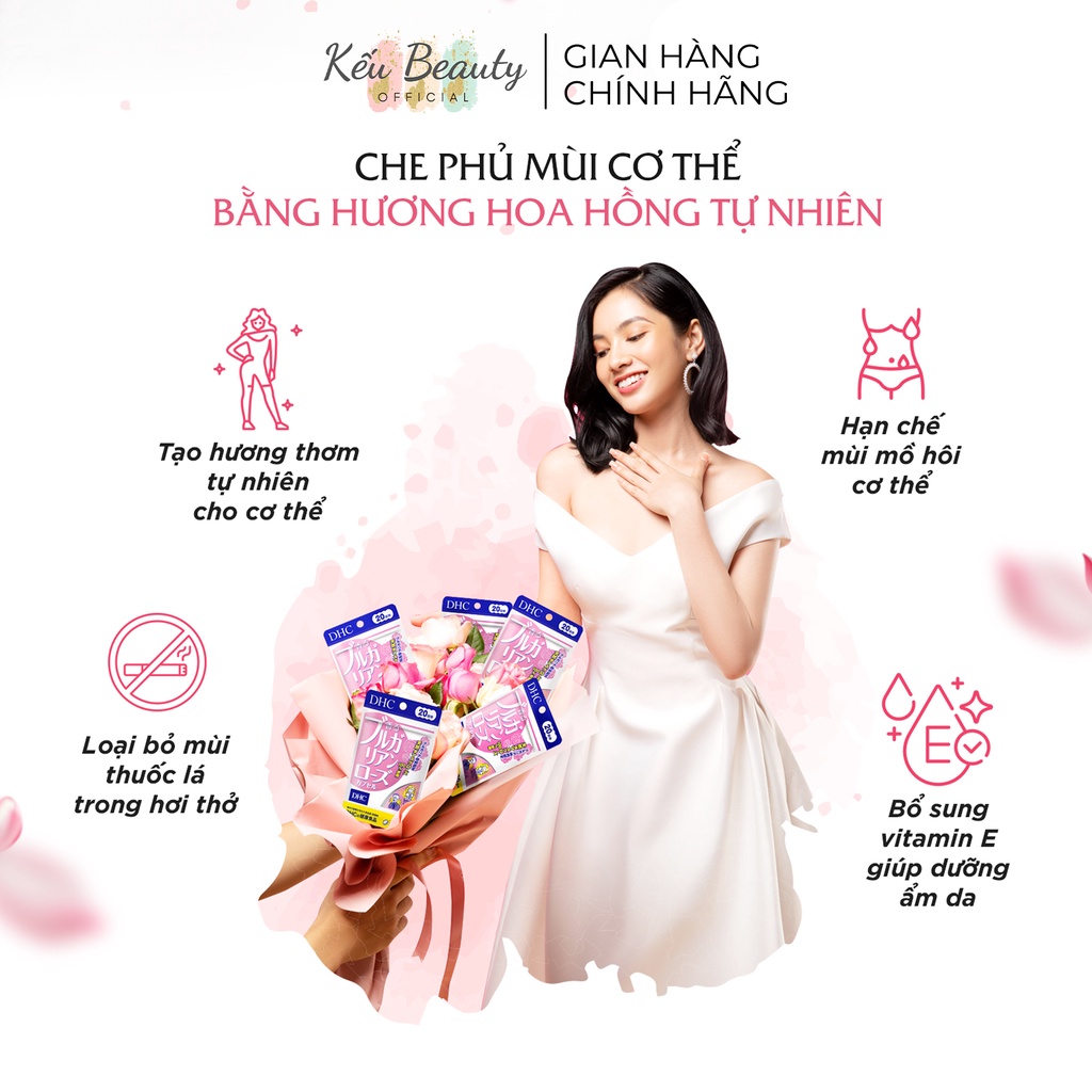 Viên uống hương hoa hồng DHC Bulgarian Rose Capsule tạo hương thơm tự nhiên 30 ngày (30 viên)