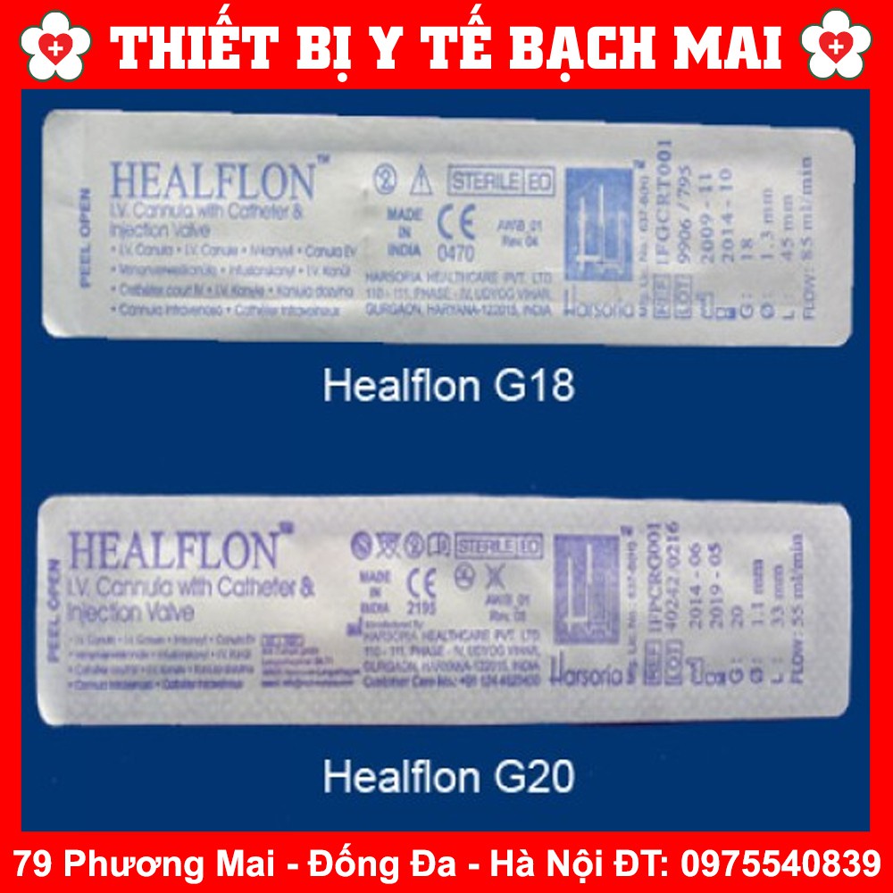 [Hộp 100] Kim Luồn Tĩnh Mạch HEALFLON Số 18G, 20G, 22G, 24G