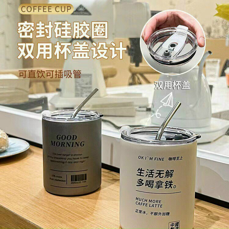 Bình giữ nhiệt inox, ly giữ nhiệt, cốc giữ nhiệt cute có ống hút 600ml - Happy Life 4U