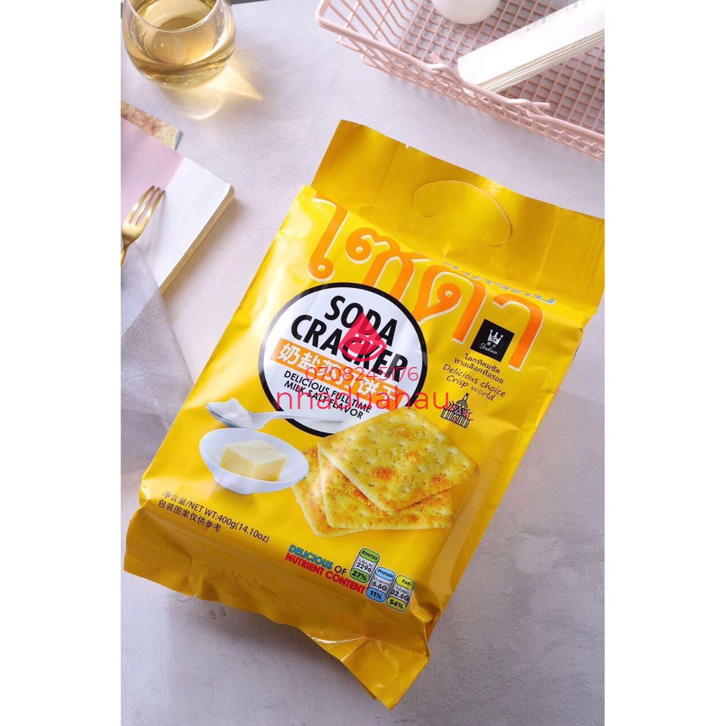 Bánh ăn kiêng soda Thái gói 380g 3 vị sữa/xilytol/ trứng muối