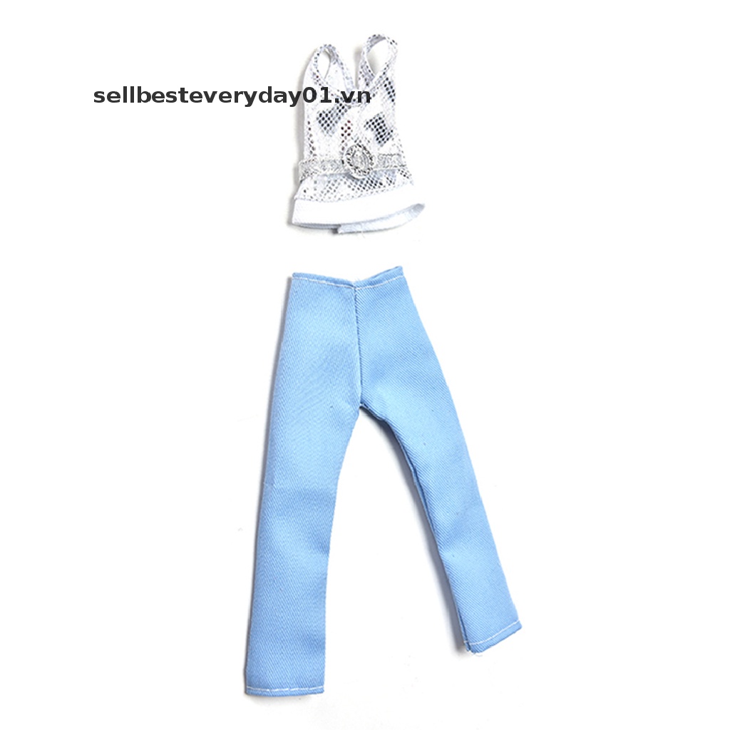 Set trang phục 3 món áo hai dây áo khoác và quần thời trang dành cho búp bê barbie