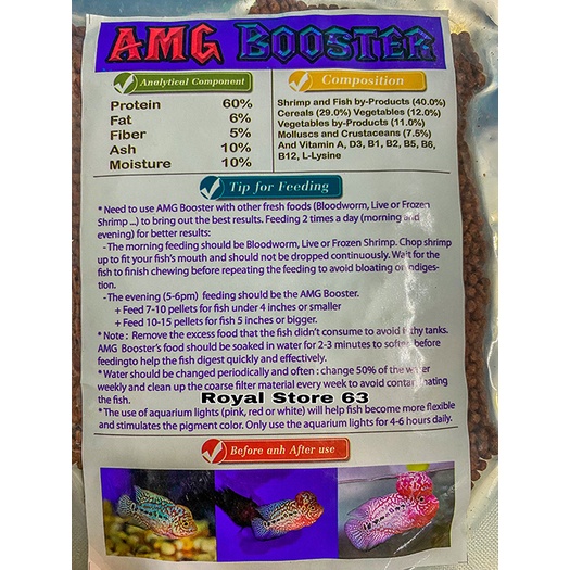 AMG BOOSTER thức ăn cá La Hán hỗ trợ toàn diện 100g