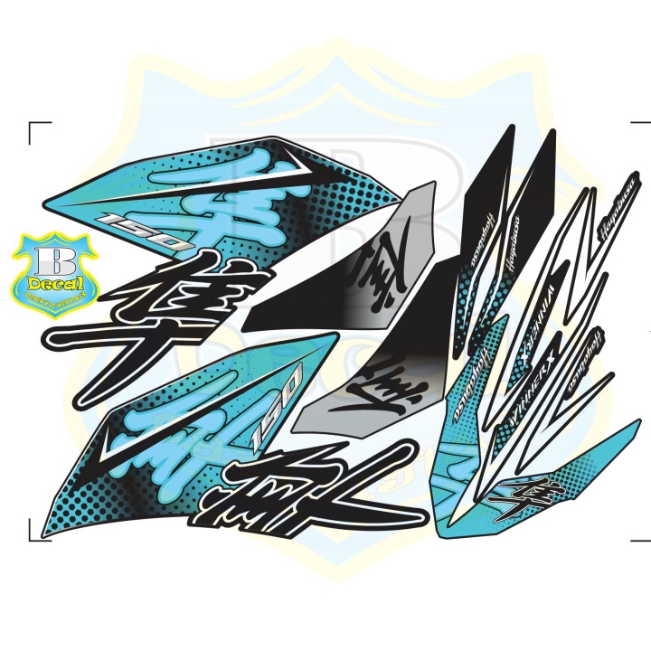 ( Quí khách vui lòng mang ra tiệm cho thợ dán ) Tem winner X hayabusa dán xe đen