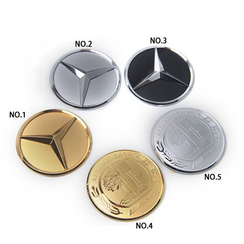 Miếng Dán Logo 52mm 57mm Bằng Hợp Kim Trang Trí Vô Lăng Xe Mercedes Benz Amg