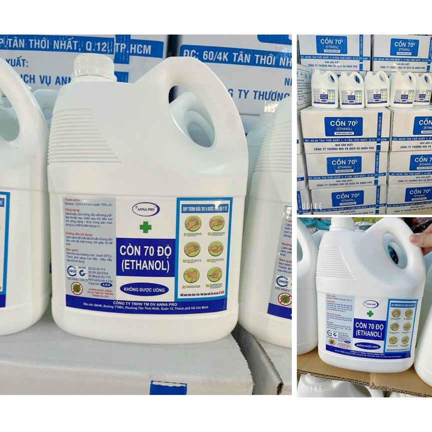 can Cồn y tế 70 độ / ANA PRO 4,5 lít/ rửa tay Sát khuẩn | BigBuy360 - bigbuy360.vn